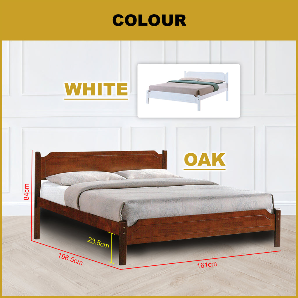 Jadie Wooden Bedframe Queen Size In 2 Colour with Mattress Option - MDF+Veneer Wood
