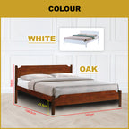 Jadie Wooden Bedframe Queen Size In 2 Colour with Mattress Option - MDF+Veneer Wood