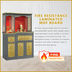 Ammalis Oriental Altar Table with Top Altar Cabinet Fire Resistant Altar Cabinet