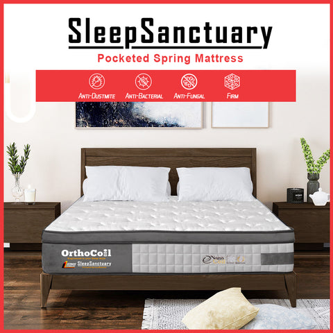Image of Orthocoil 12" Sleep Sanctuary Ice-Cold Fabric Mattress Pocketed Spring Mattress