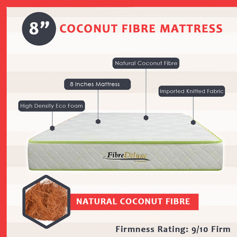 Image of Spinahealth Fibre Deluxe 8" Coconut Fibre Mattress - All Sizes Available