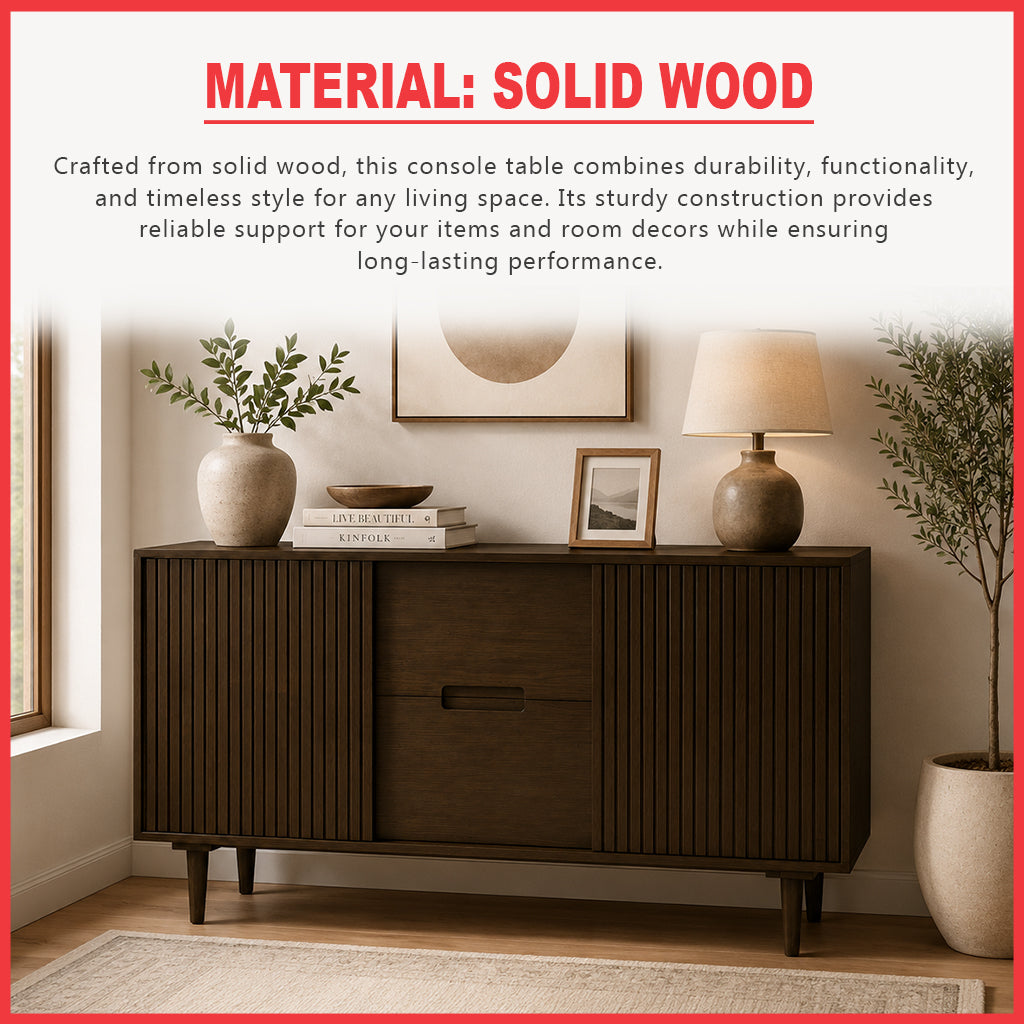 VENTI Console Table Cabinet Sideboard Cabinet Made with Solid Wood with Drawers 2 Colors