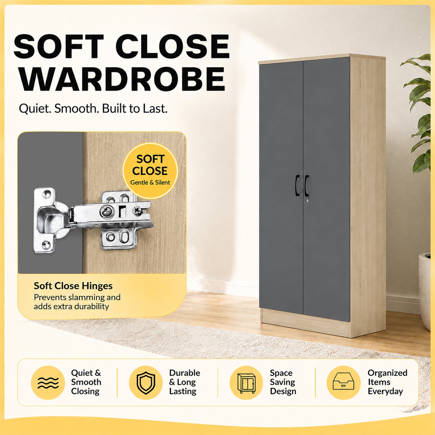 Florence CARB-P2 Certified Board 1-5 Doors Tall Wardrobe with Drawers and Top Cabinet