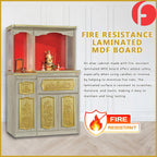 Gareth Oriental Altar Table with Top Altar Cabinet Fire Resistant Altar Cabinet