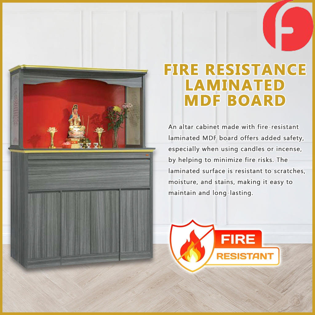 Archer Oriental Altar Table with Top Altar Cabinet Fire Resistant Altar Cabinet