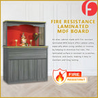 Archer Oriental Altar Table with Top Altar Cabinet Fire Resistant Altar Cabinet