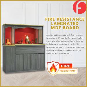 Denzel Oriental Altar Table with Top Altar Cabinet Fire Resistant Laminated Board