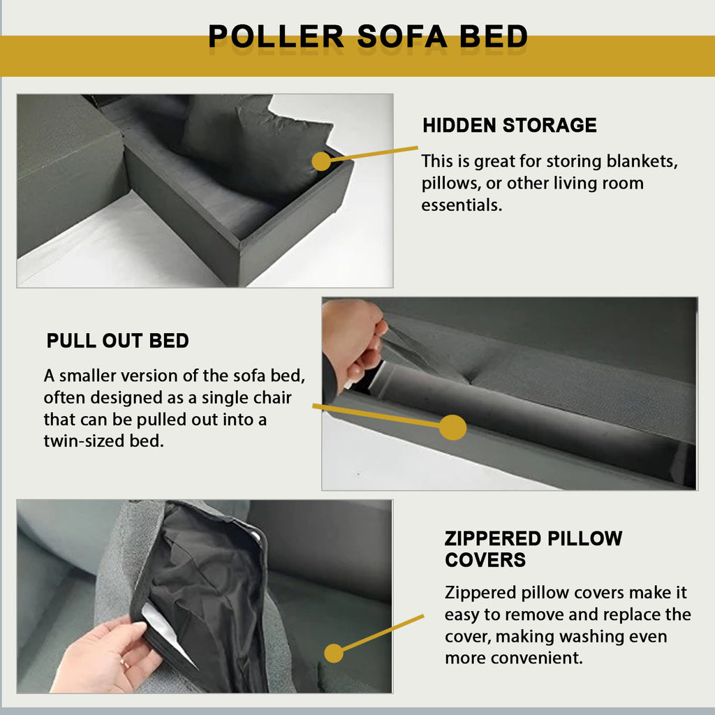 Potter 3-Seater Sofa / Sofa Bed Storage High Density Foam Cushion w/ PetFriendly Options