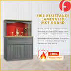 Jace Oriental Altar Table with Top Altar Cabinet Fire Resistant Altar Cabinet