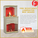 Willow Oriental Altar Table with Top Altar Cabinet Fire Resistant Altar Cabinet