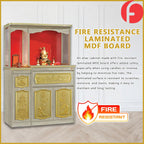 Dorian Oriental Altar Table with Top Altar Cabinet Fire Resistant Altar Cabinet