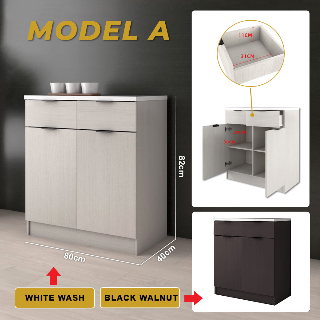 Jimae Series Modular Kitchen Cabinet with Hanging Cabinet in 2 Colours (Model A)