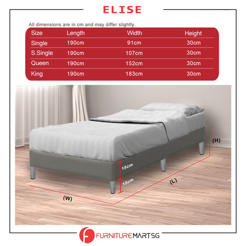 Image of Elise Divan Faux Leather Bed Frame in 12 Colours - All Sizes Available
