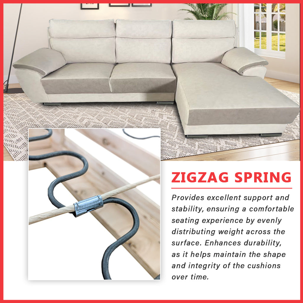 Becca 3-Seater L-Shaped Sofa with Chaise PetFriendly Fabric Scratch-Resistant
