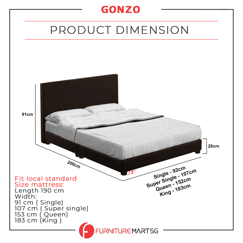 Gonzo Divan Bed Frame Pet-Friendly Scratch-Resist Options - All Sizes Available