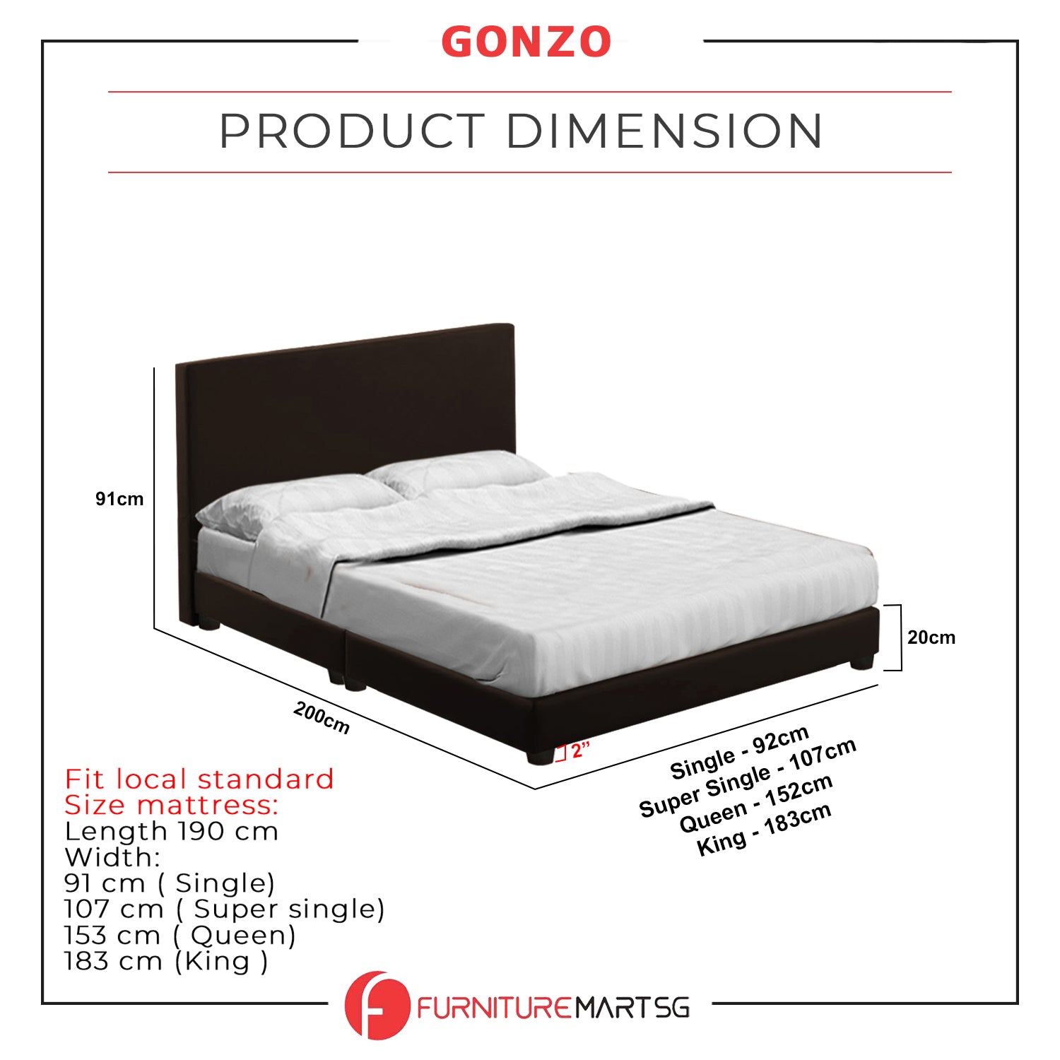 Gonzo Divan Bed Frame Pet-Friendly Scratch-Resist Options - All Sizes Available