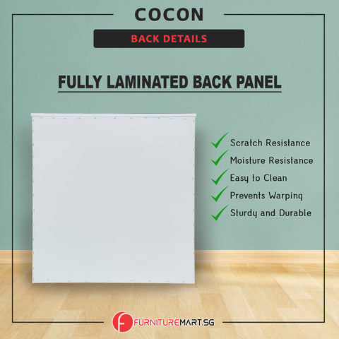 Image of Cocon Premium Bedside Table 2-Drawer Full Laminated Back Panel in 6 Colours