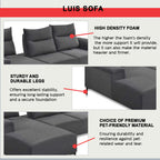 Luis Left/Right Push Back L-Shaped Sofa PetFriendly Fabric Pocket Spring  & Stain-Resist