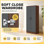 Paris CARB-P2 Certified Board 1-5 Doors Tall Wardrobe with Drawers and Top Cabinet