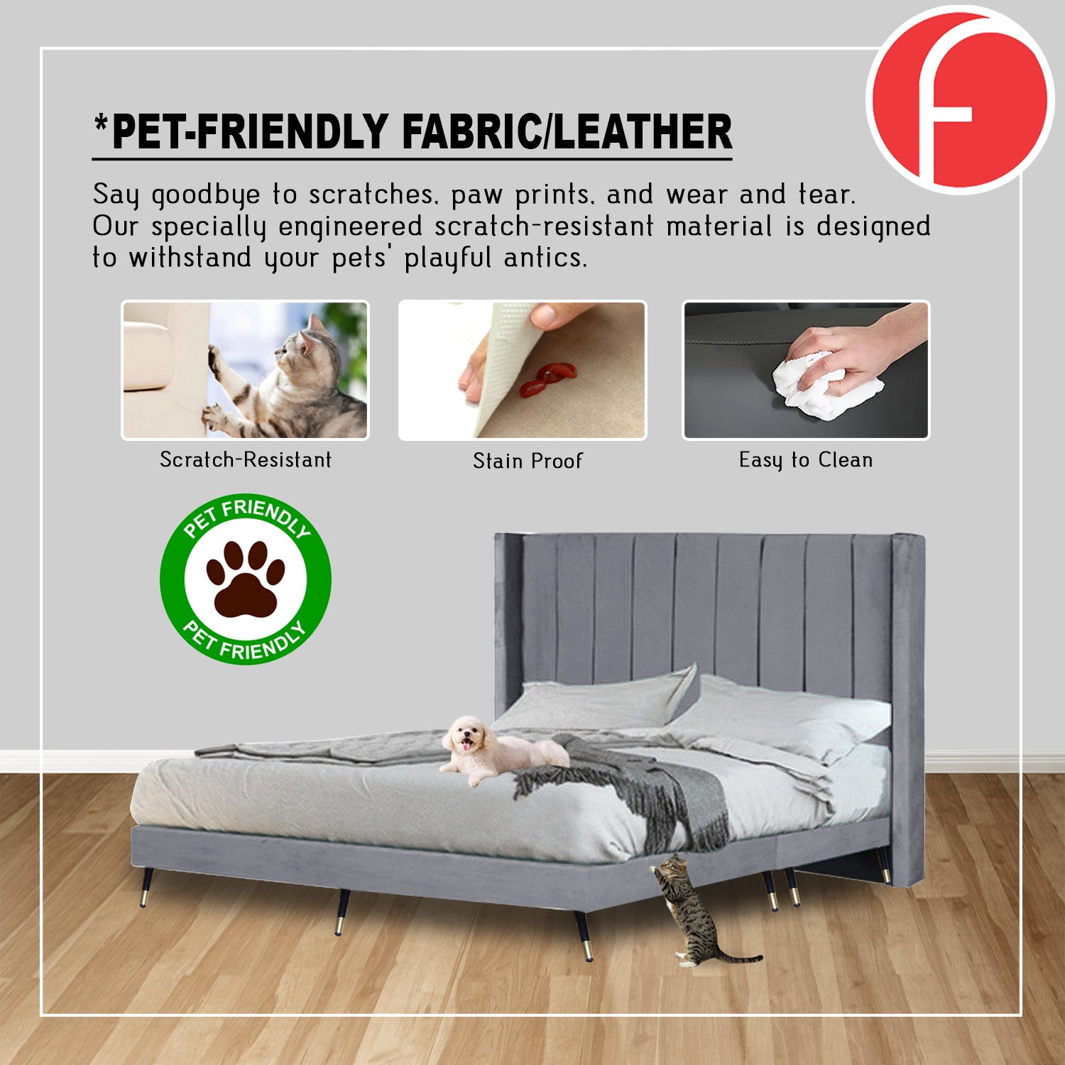 Enoch Divan Bed Frame with Mattress - PetFriendly Scratch Resistant Option / All Sizes