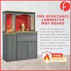 Chase Oriental Altar Table with Top Altar Cabinet Fire Resistant Laminated MDF Board