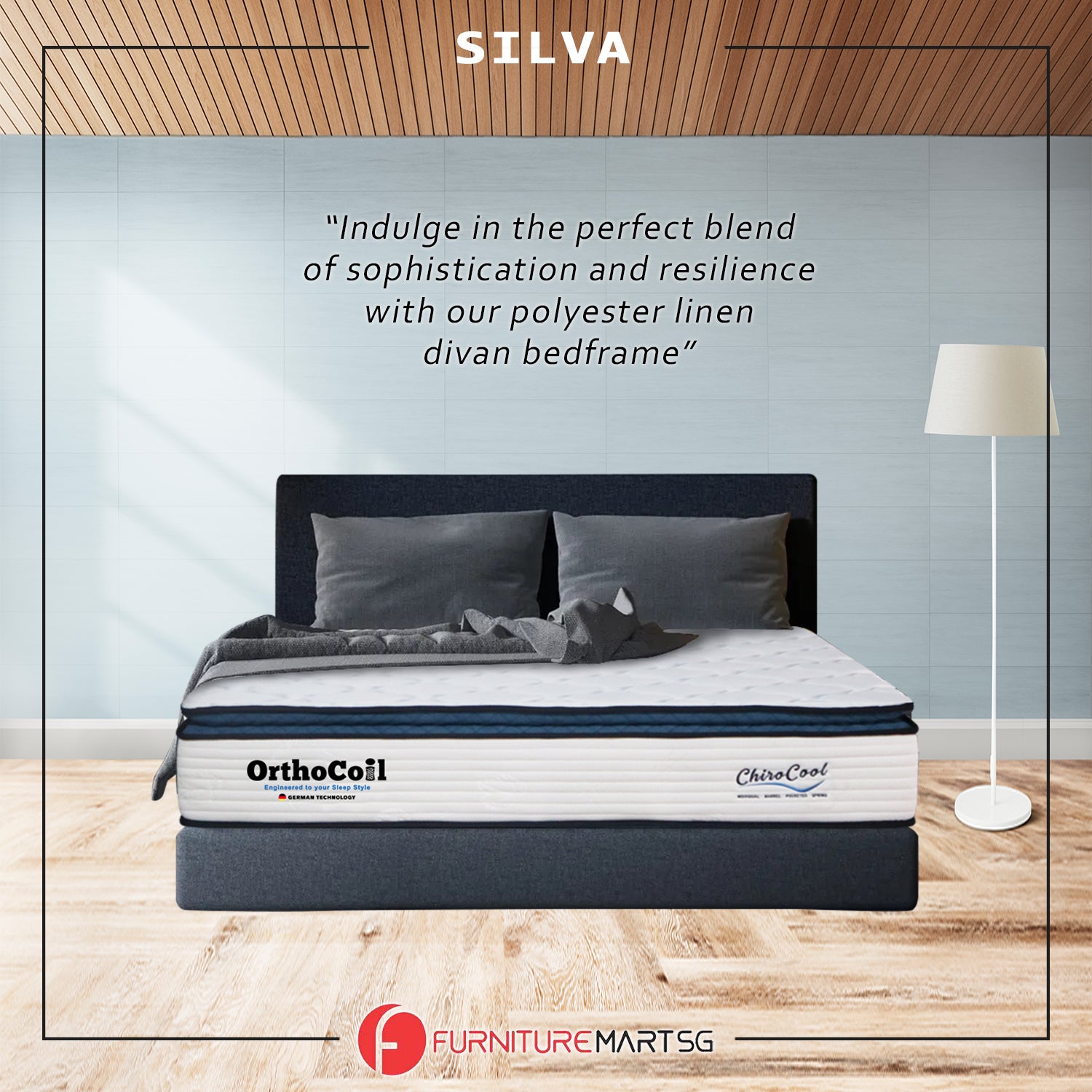 OrthoCoil Silva Divan Platform Bed Frame  - With Mattress Add-On Option - All Sizes Available