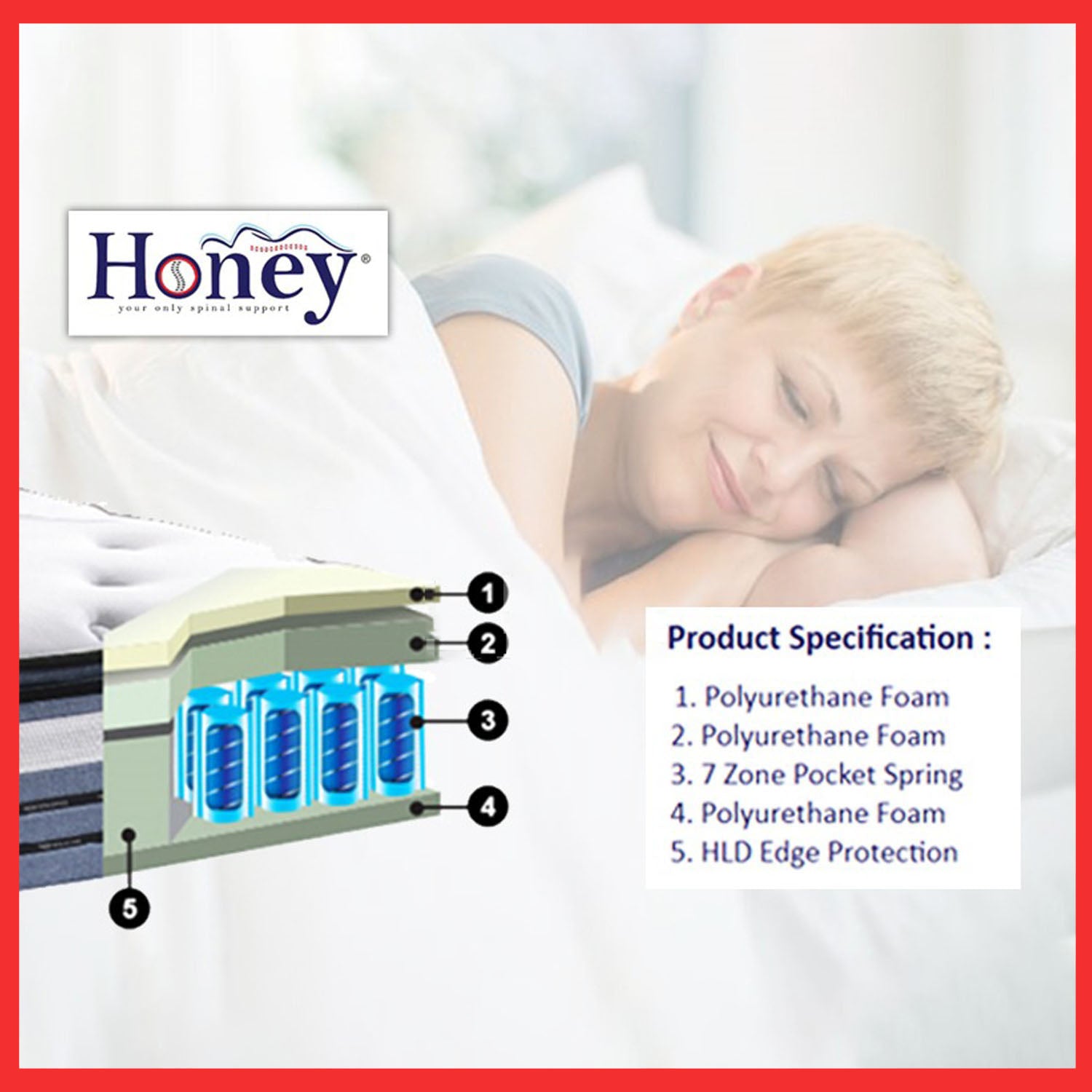 Honey Advance Max Spinal Mattress. All Size Available