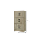 Angel 3 Layer 6-Door Modern Filing Cabinet In Natural Colour