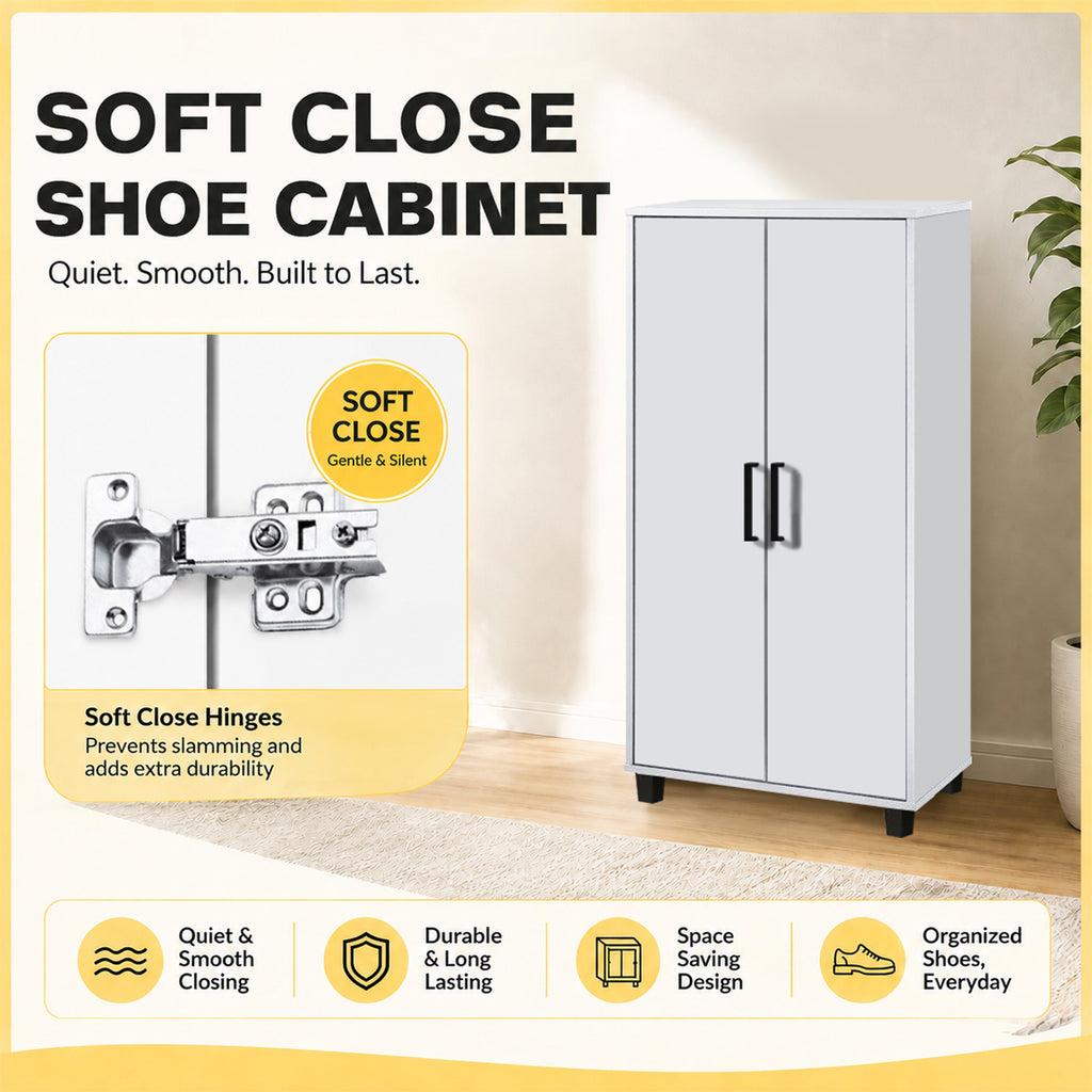 Ishani Shoe Cabinet Carb-P2 Certified Laminated Board Fully Laminated Back Panel