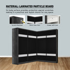 Calvi Sliding Door Corner Wardrobe with Black Glass Door & Internal Drawer w/ Lock