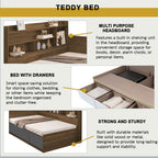 Teddy Storage Bed with Drawers Fully Laminated Eco Board All Sizes w/ Mattress Options
