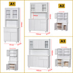 Kara Series Tall Kitchen Cabinet with Drawers in 31 Designs