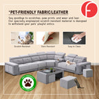 Rissa L-Shaped Big Corner Sofa Set PetFriendly Scratch-Resistant with Coffee Table