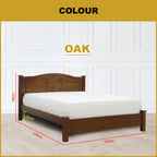 Yanir Wooden Bedframe Queen Size In Oak Colour with Mattress Option - MDF+Veneer Wood