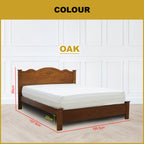 Mikky Wooden Bedframe Queen Size In Oak Colour with Mattress Option - MDF+Veneer Wood