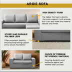 Argie 3-Seater L-Shaped Sofa with Stool High Density Foam w/ PetFriendly Options