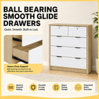 Flori 5-Drawers CARB-P2 Certified Board Chest of Drawers Full Laminated Back Panel