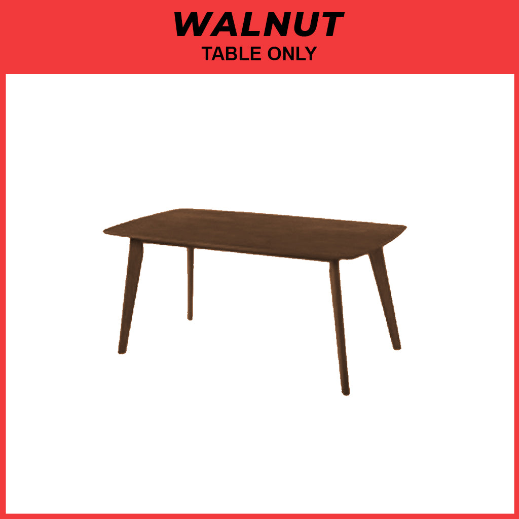 Napoli Solid Wood Dining Set Table with Chair and Bench - Available in Natural and Walnut Colour