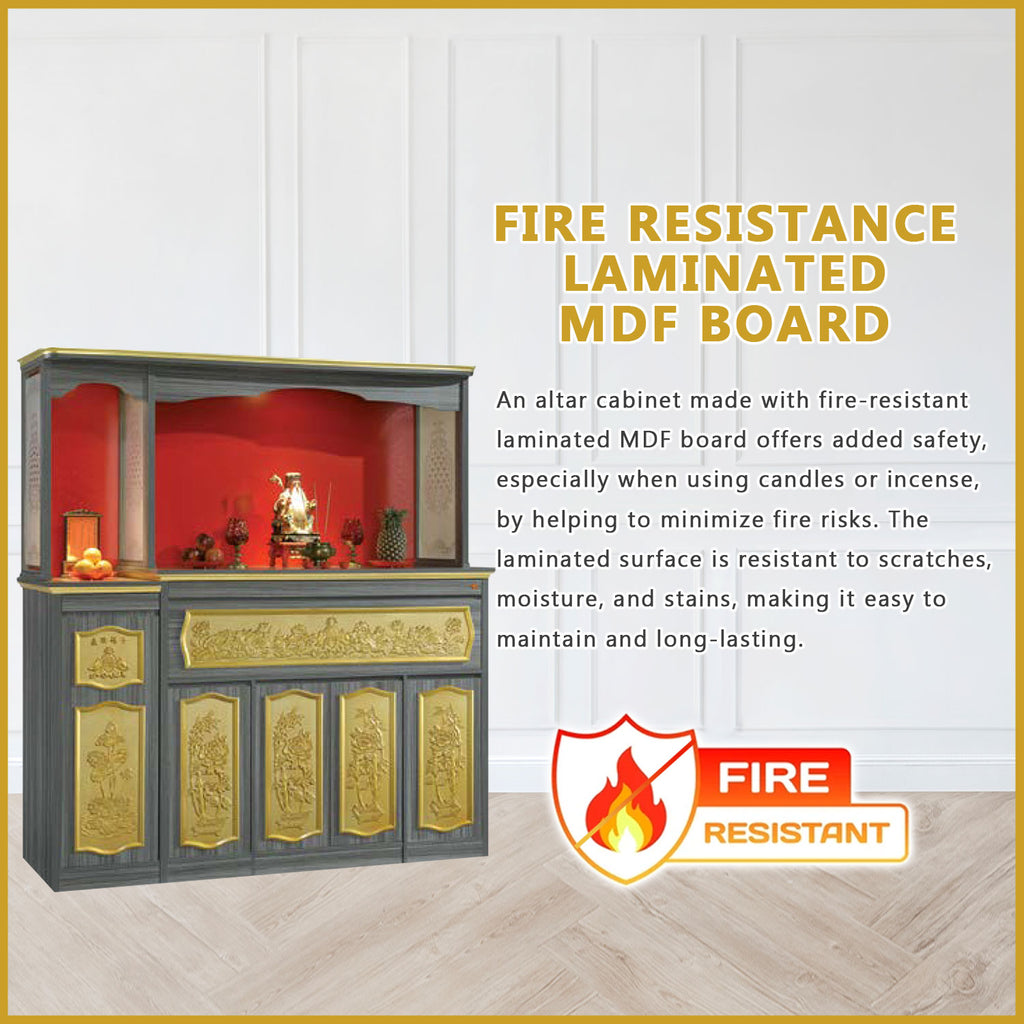 Yumo Oriental Altar Table with Top Altar Cabinet Fire Resistant Altar Cabinet