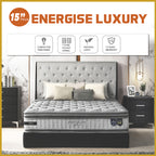 Honey Energise Luxury 15" Anti-Static 7-Zone Pocket Spring Mattress w/ FREE PILLOW - All Sizes