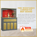 Nanci Oriental Altar Table with Top Altar Cabinet Fire Resistant Altar Cabinet