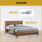 Leah Wooden Bedframe Queen Size In 2 Colour with Mattress Option - MDF+Veneer Wood