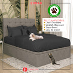 OrthoCoil Edmar 18" SBD Storage Bed Pet Friendly Scratch-proof Fabric - With Mattress Add-On