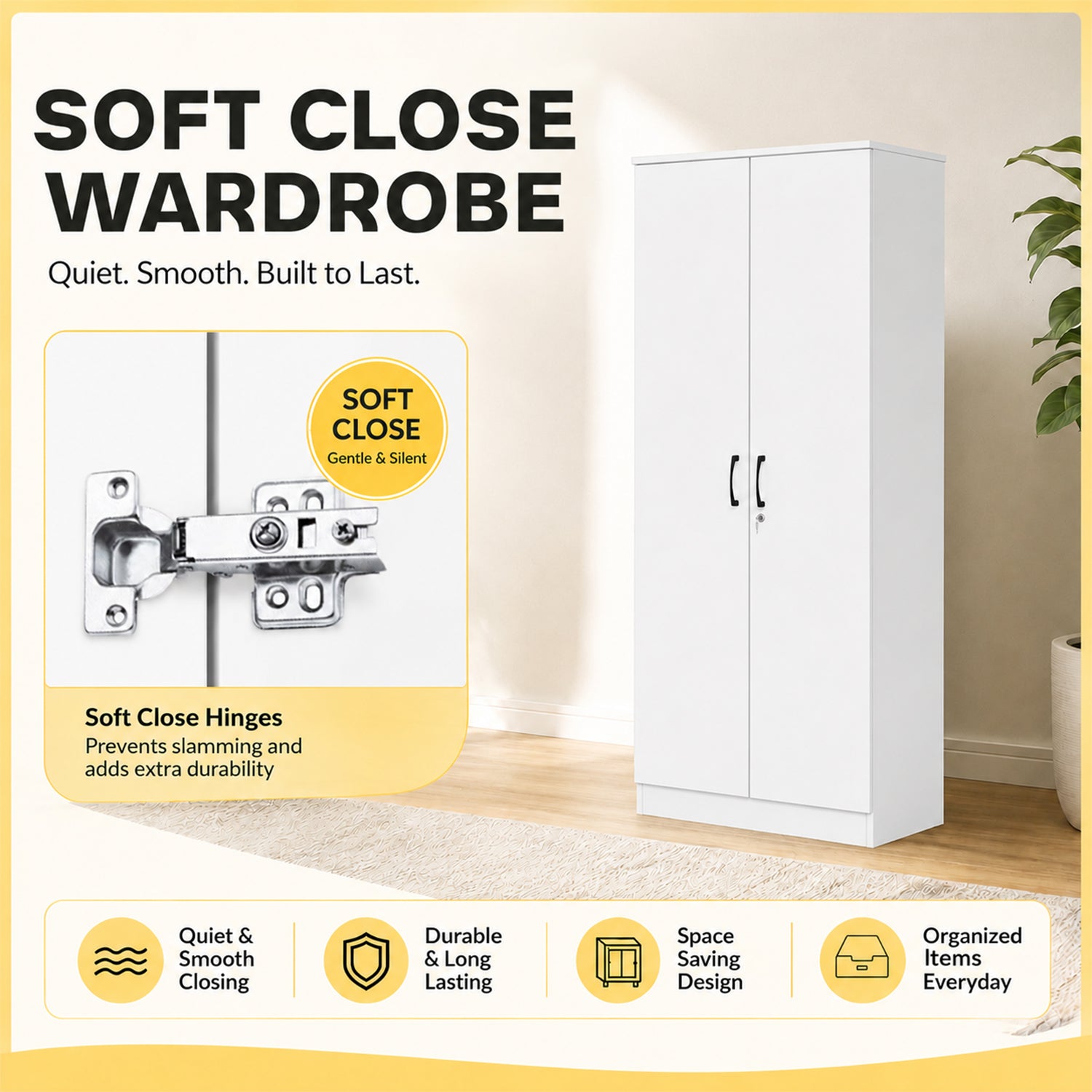 BERLIN CARB-P2 Certified Board 1-5 Door Tall Wardrobe with Drawers and Top Cabinet