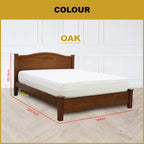 Ursula Wooden Bedframe Queen Size In Oak Colour with Mattress Option - MDF+Veneer Wood