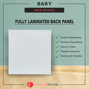 Bary Premium Bedside Table 1-Drawer Full Laminated Back Panel in 6 Colours