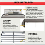 Jude Queen Metal Bed Frame in Copper or White Colour - w/ Mattress Option
