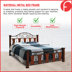 Suzana Series 1 Metal Bed Frame Copper / White In Queen Size w/ Mattress