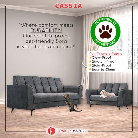 Image of Cassia Pet Friendly 2-Seaters/3-Seaters Sofa Set in 16 Colour Available