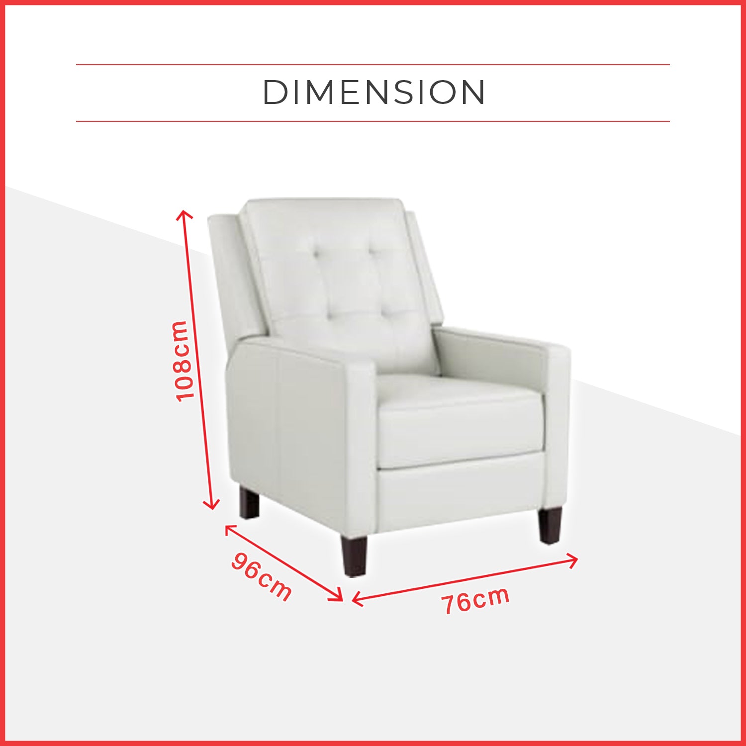 Oden 1-Seater Sofa Recliner Reclining Sofa Linen Fabric/Faux Leather